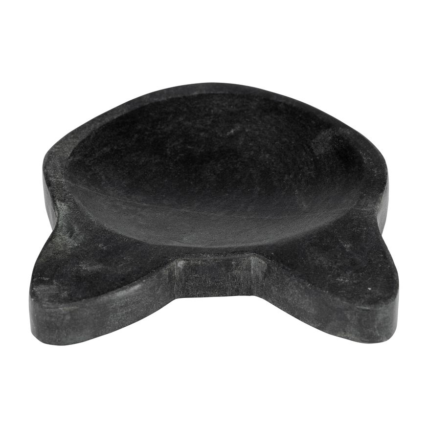 Sagebrook 5" Marble Cat Tray - Black