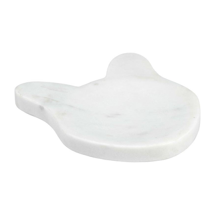 Sagebrook 5" Marble Cat Tray - White