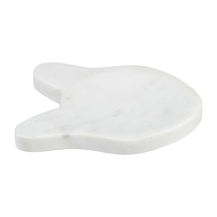 Sagebrook 5" Marble Cat Tray - White