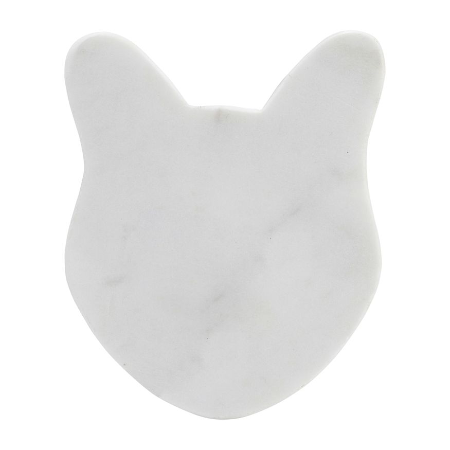 Sagebrook 5" Marble Cat Tray - White