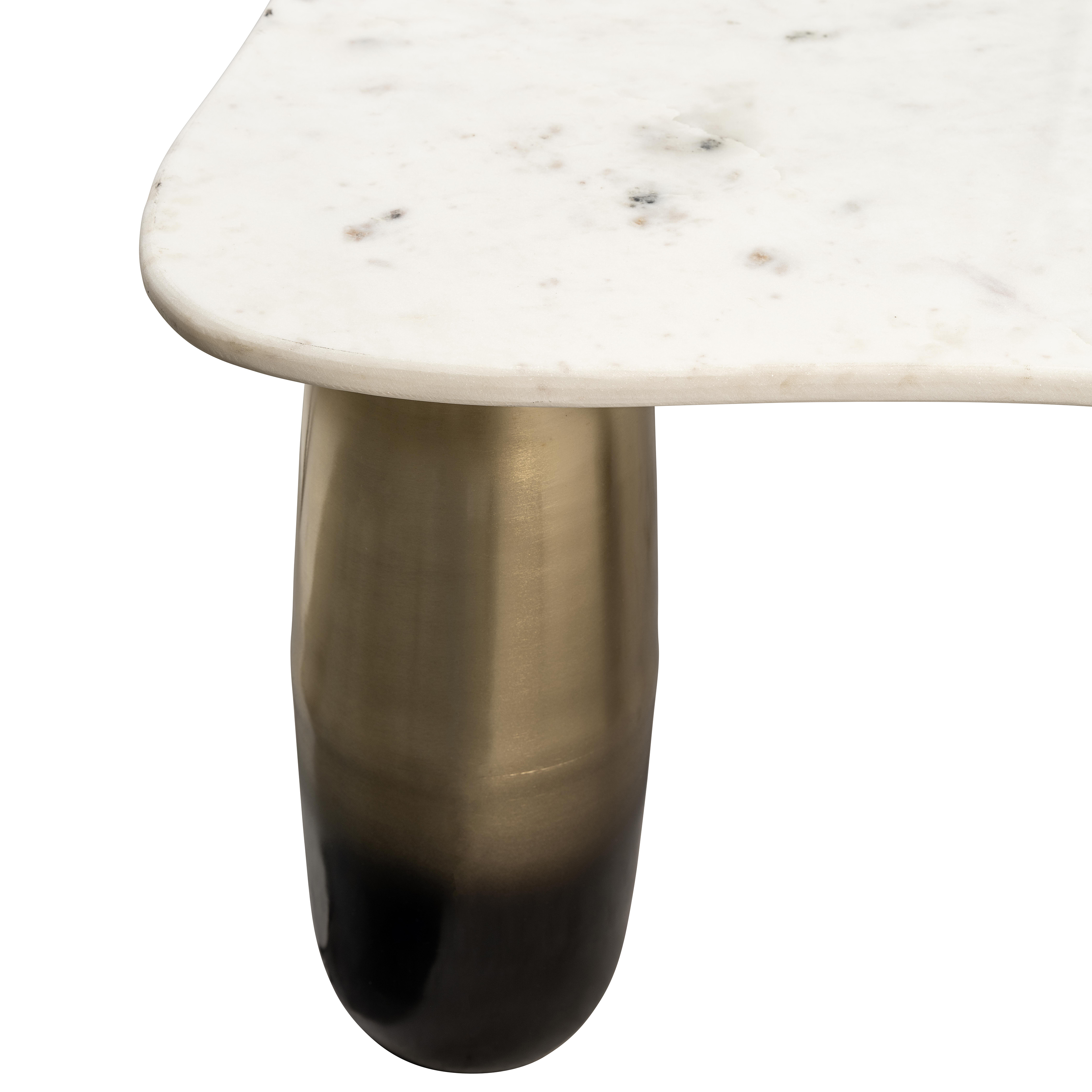 Sagebrook - Marble/Metal Coffee Table in White/Gold