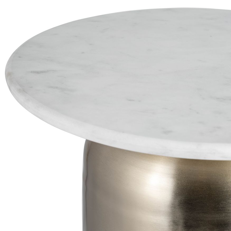 Sagebrook - Side Table Marble Top in White/Gold