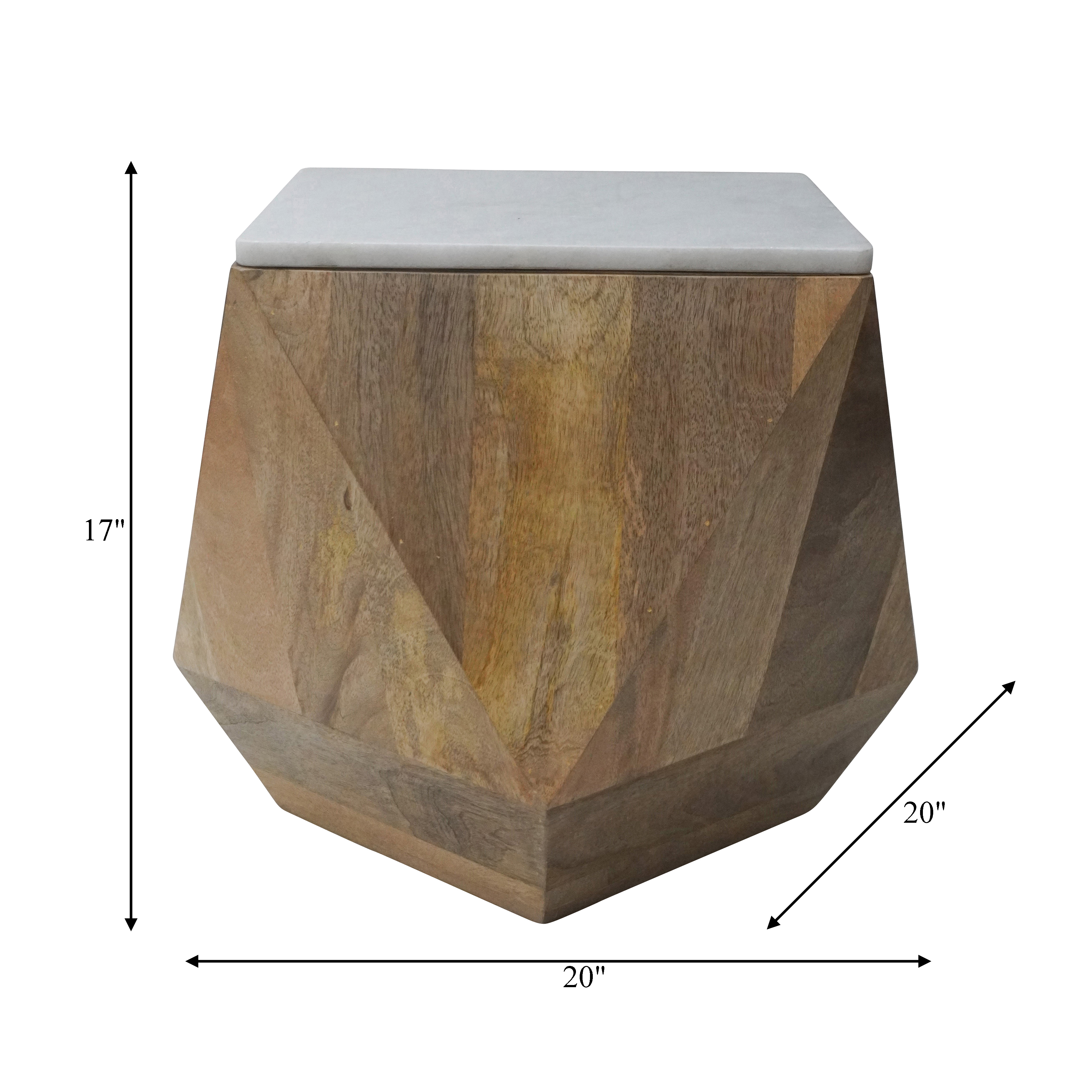 Sagebrook - 17" Wood Diamond Shape Side Table in Natural