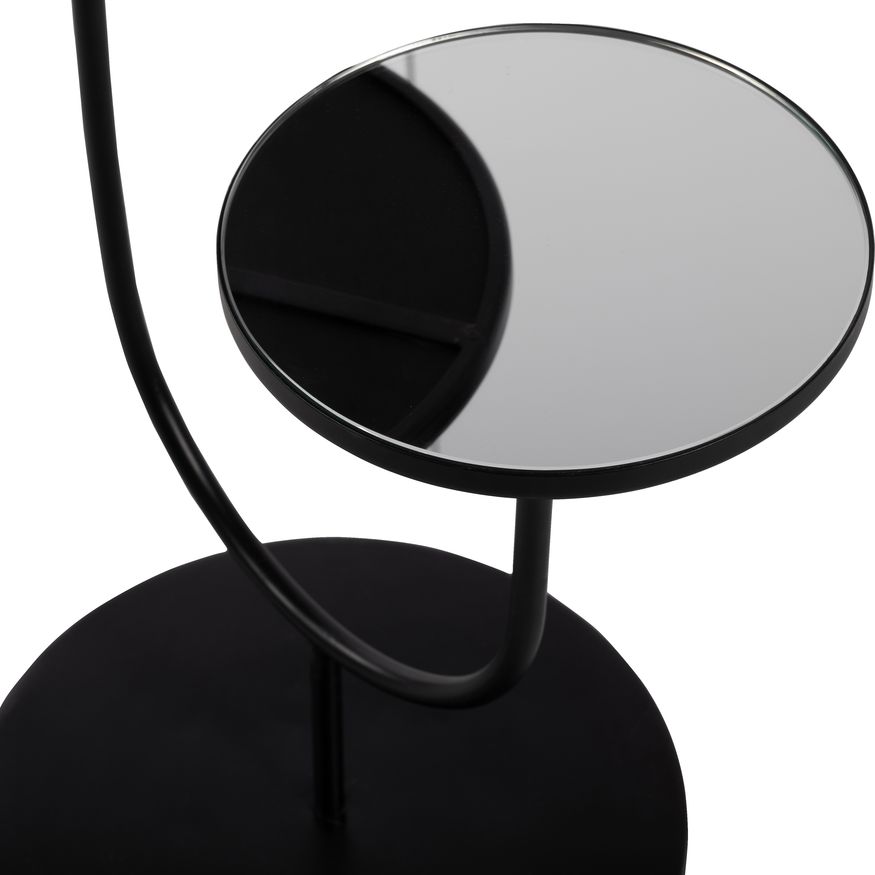 Sagebrook - Metal 2-Tiered Side Table With Mirror Top in White/Black