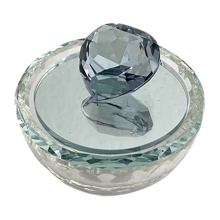 Sagebrook 4" Glass Trinket Box With Heart - Blue