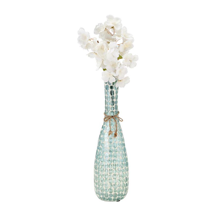 Sagebrook 16" Glass Mosaic Vase - Blue