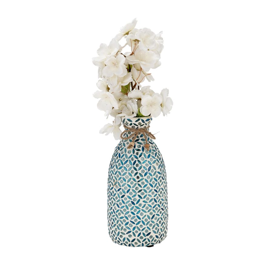 Sagebrook 9" Glass Mosaic Vase - Blue