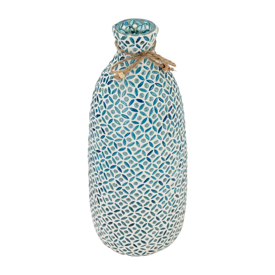 Sagebrook 13" Glass Mosaic Vase - Blue