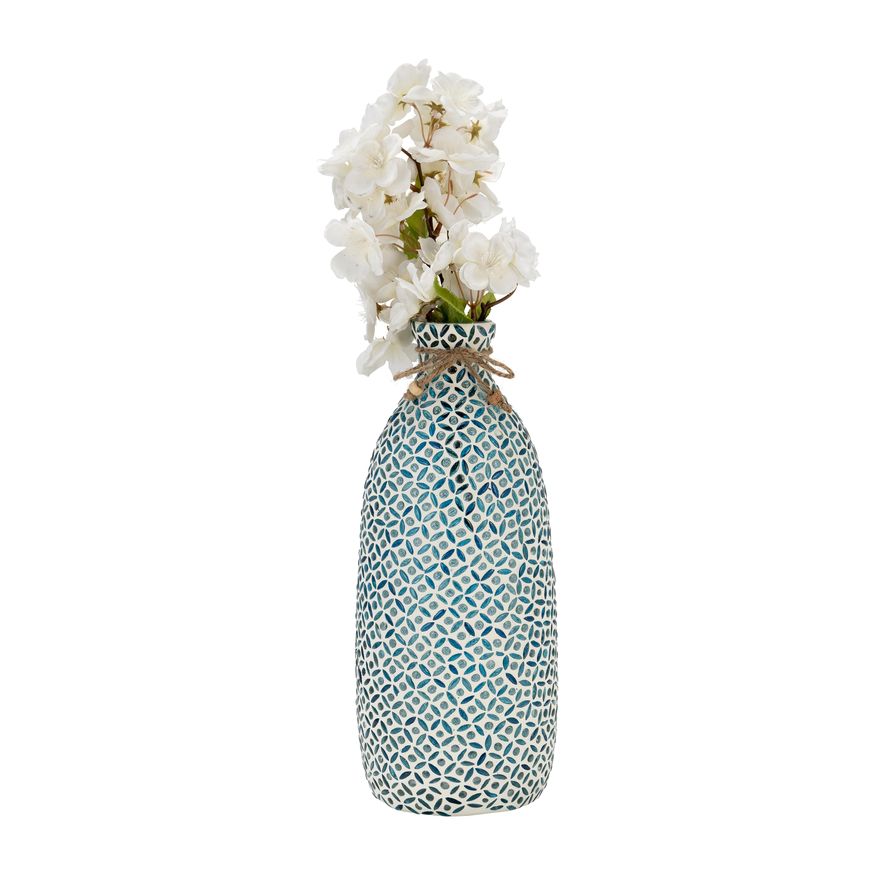 Sagebrook 13" Glass Mosaic Vase - Blue