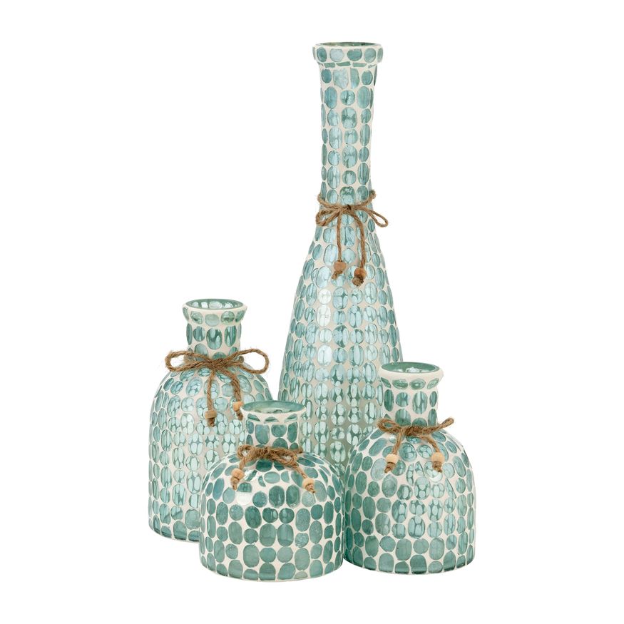 Sagebrook 5" Glass Mosaic Vase - Blue