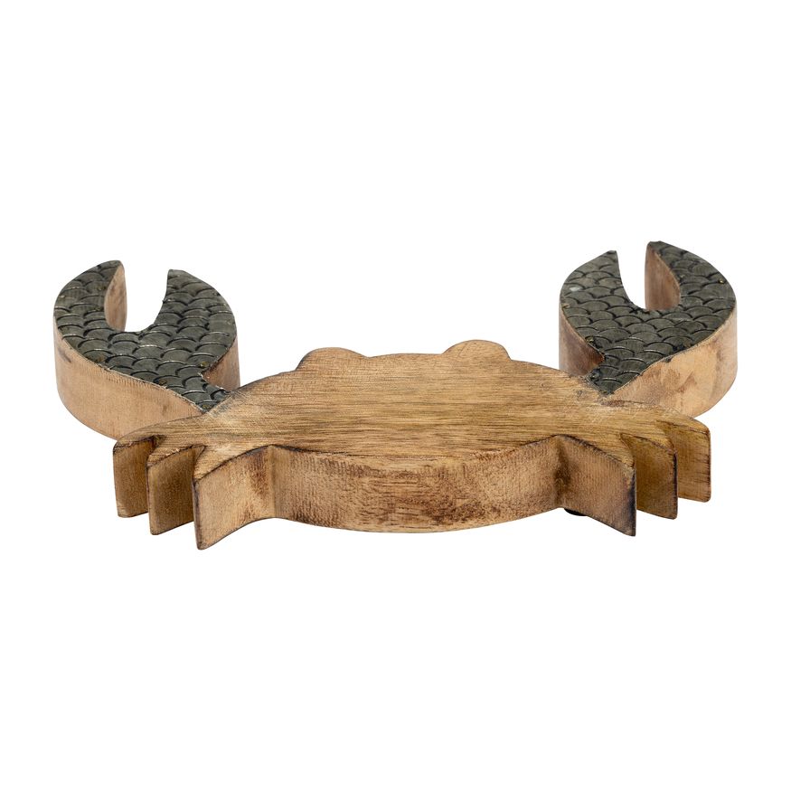 Sagebrook - 8" Wood Crab Decor in Brown