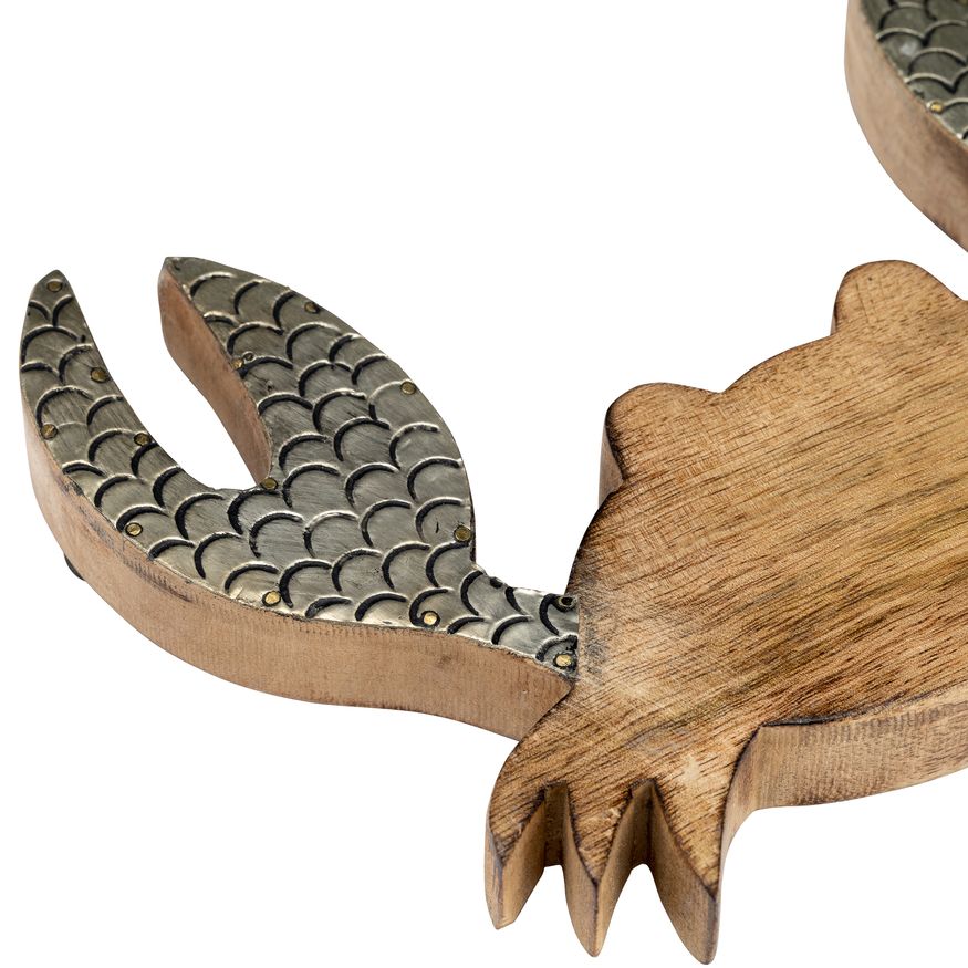 Sagebrook - 8" Wood Crab Decor in Brown