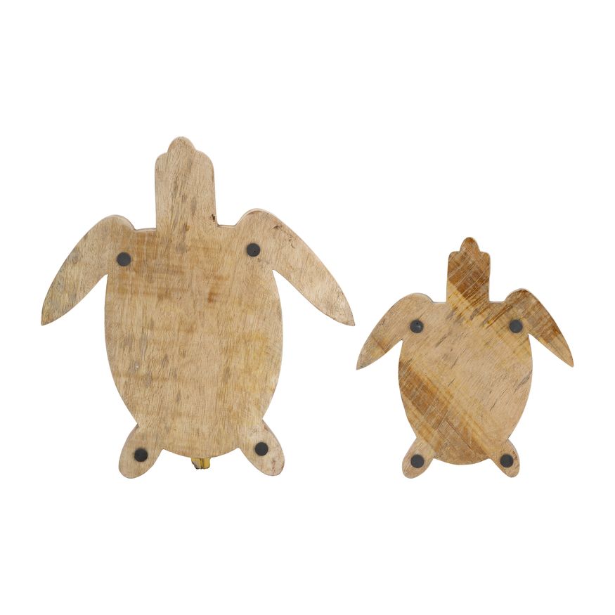 Sagebrook 10"/14" Wood Tortoise (Set Of 2) - Multi