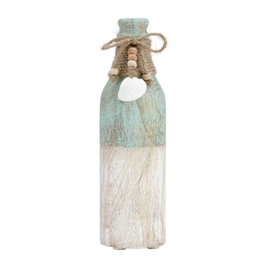 Sagebrook - 10" Wood Tri-colored Bottle