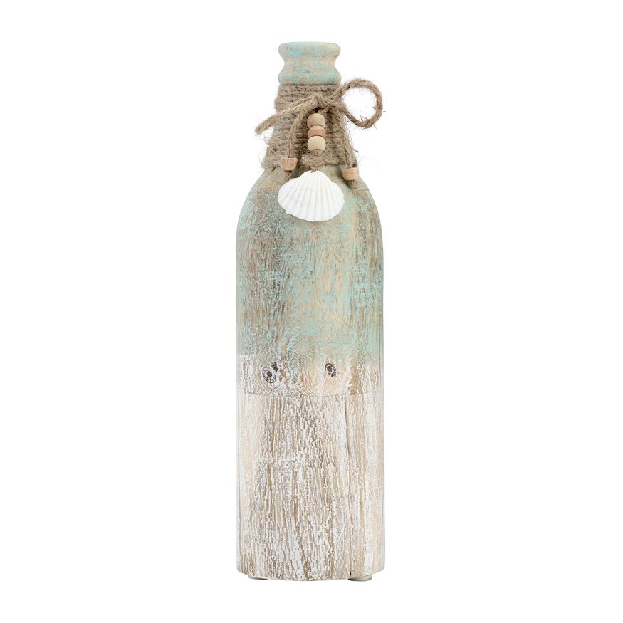 Sagebrook - 10" Wood Tri-colored Bottle