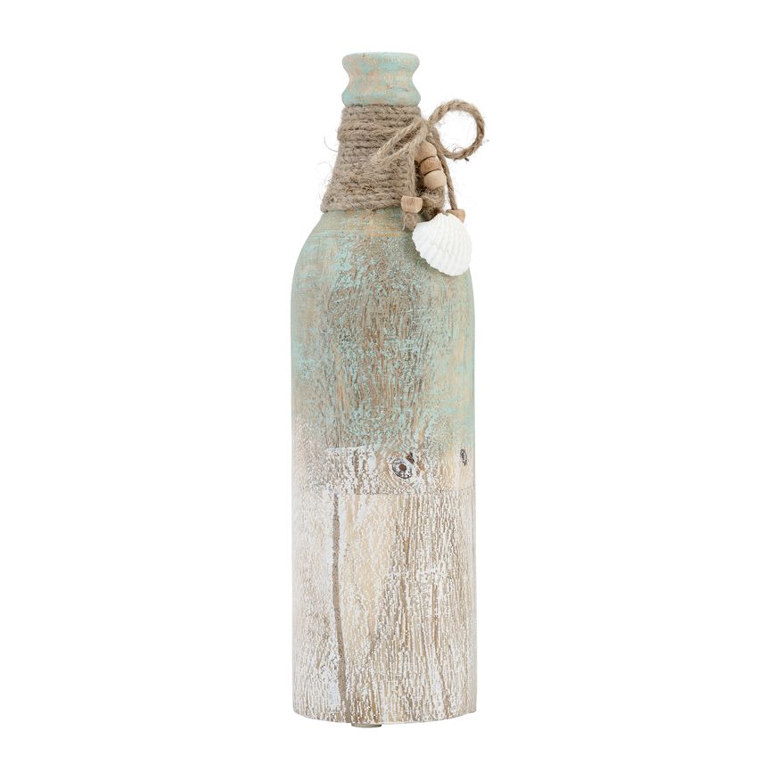 Sagebrook 12" Wood Tri-colored Bottle - Multi