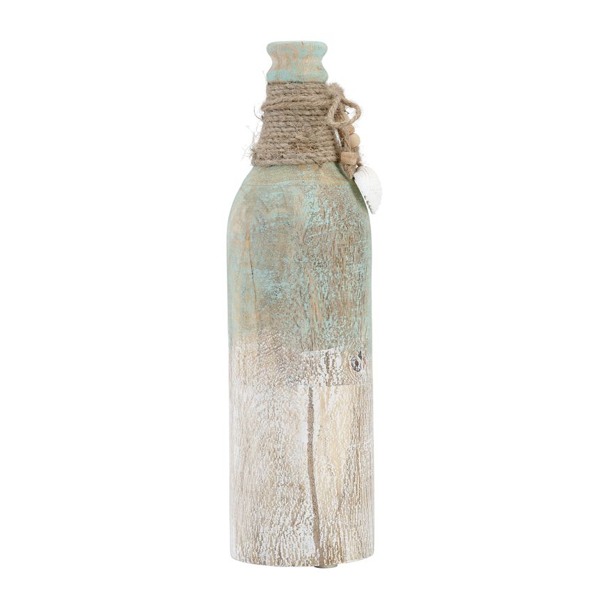 Sagebrook 12" Wood Tri-colored Bottle - Multi