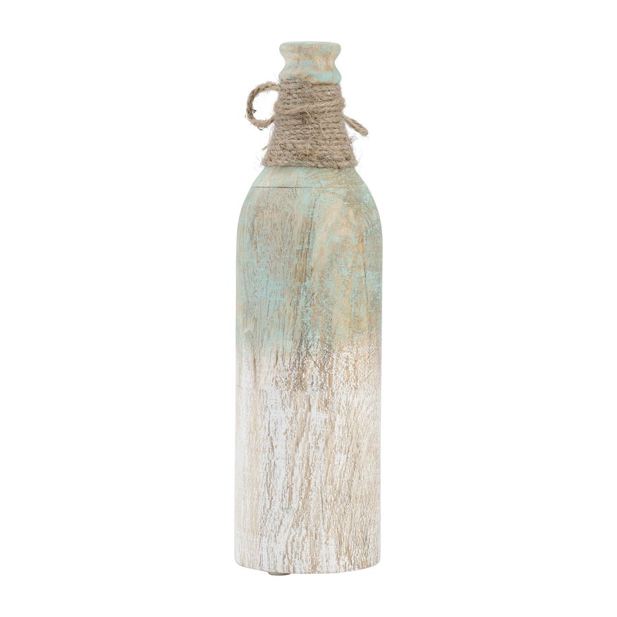 Sagebrook 12" Wood Tri-colored Bottle - Multi