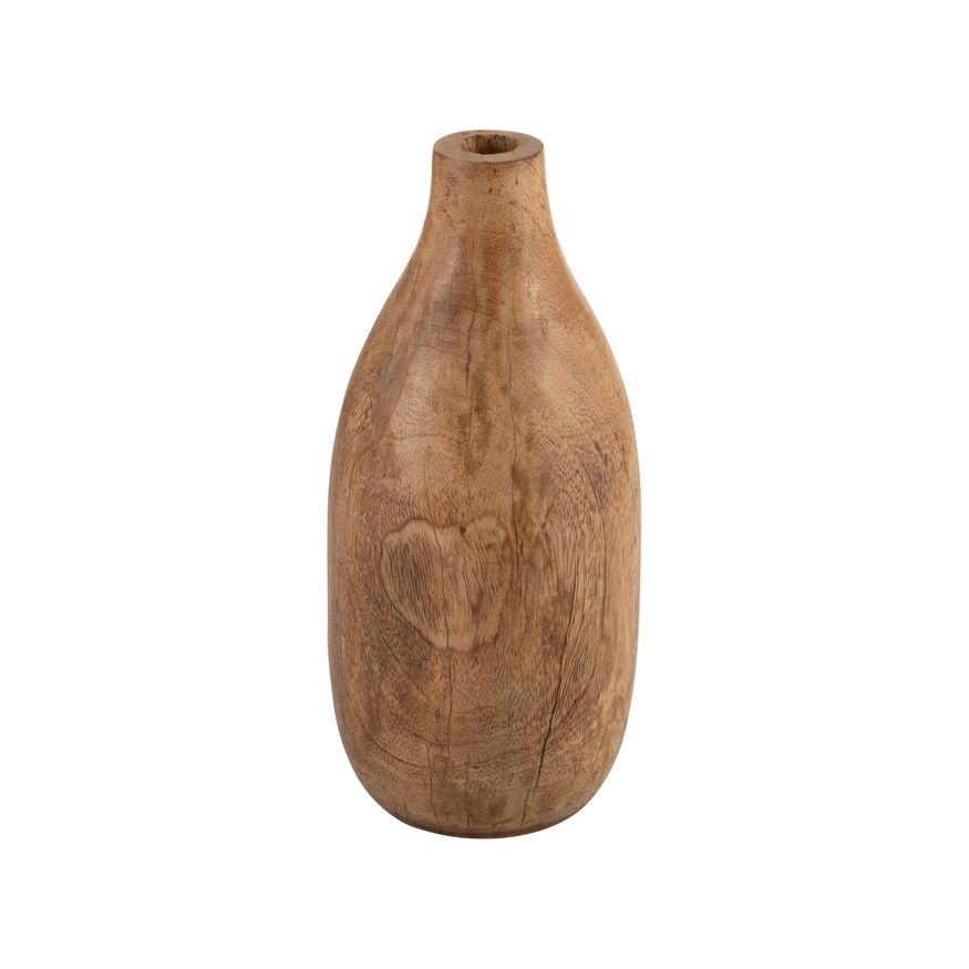 Sagebrook 10" Wood Vase - Brown