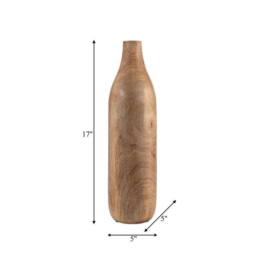 Sagebrook 17" Wood Vase - Brown