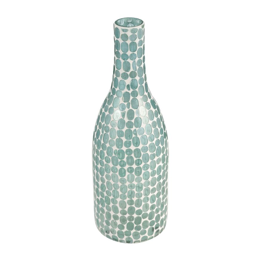 Sagebrook 15" Glass Mosaic Vase - Blue