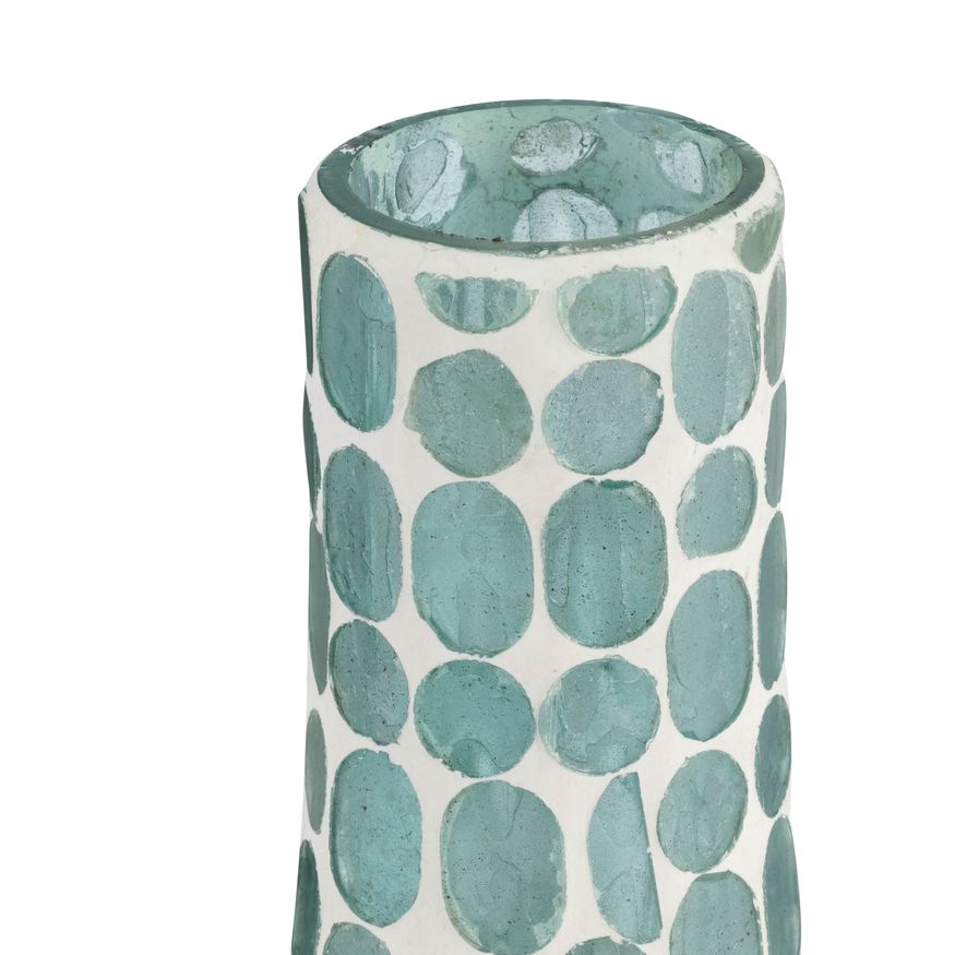 Sagebrook 15" Glass Mosaic Vase - Blue