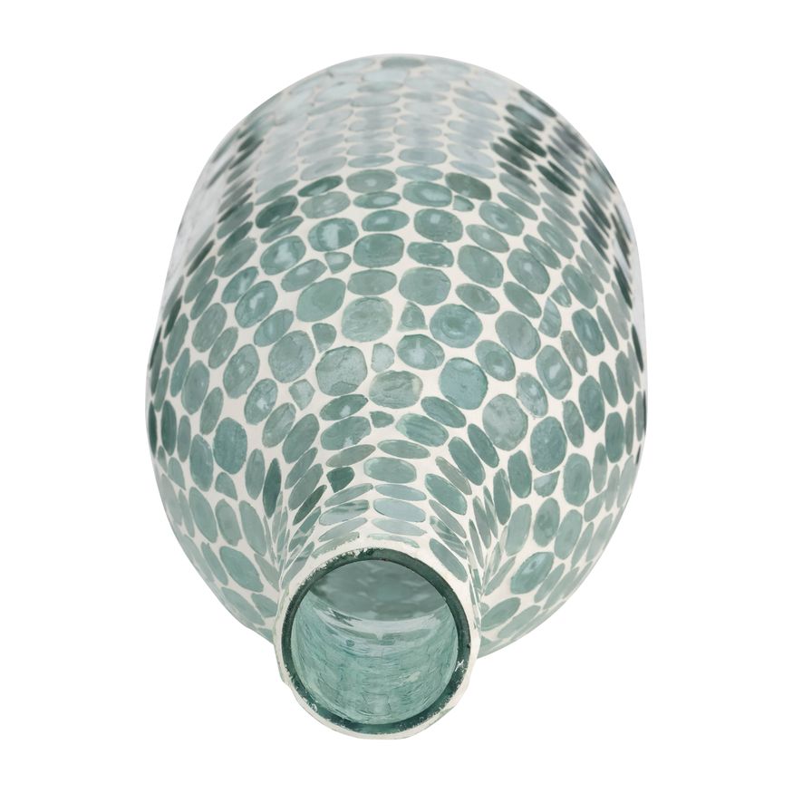 Sagebrook 15" Glass Mosaic Vase - Blue