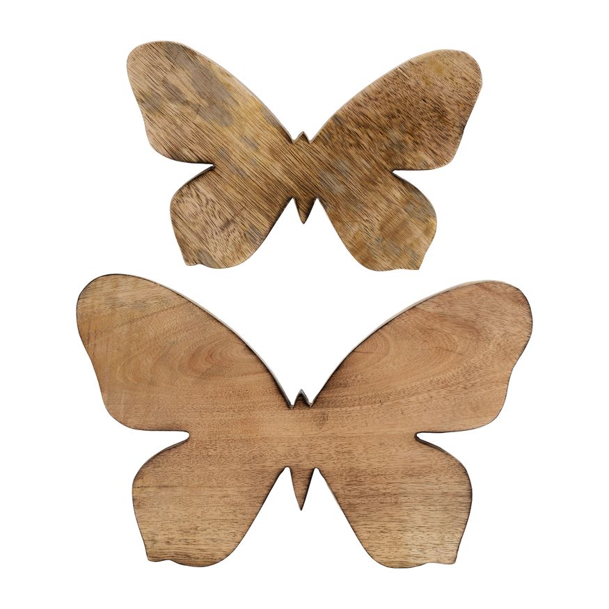 Sagebrook 9" Wood Butterfly Decor - Brown