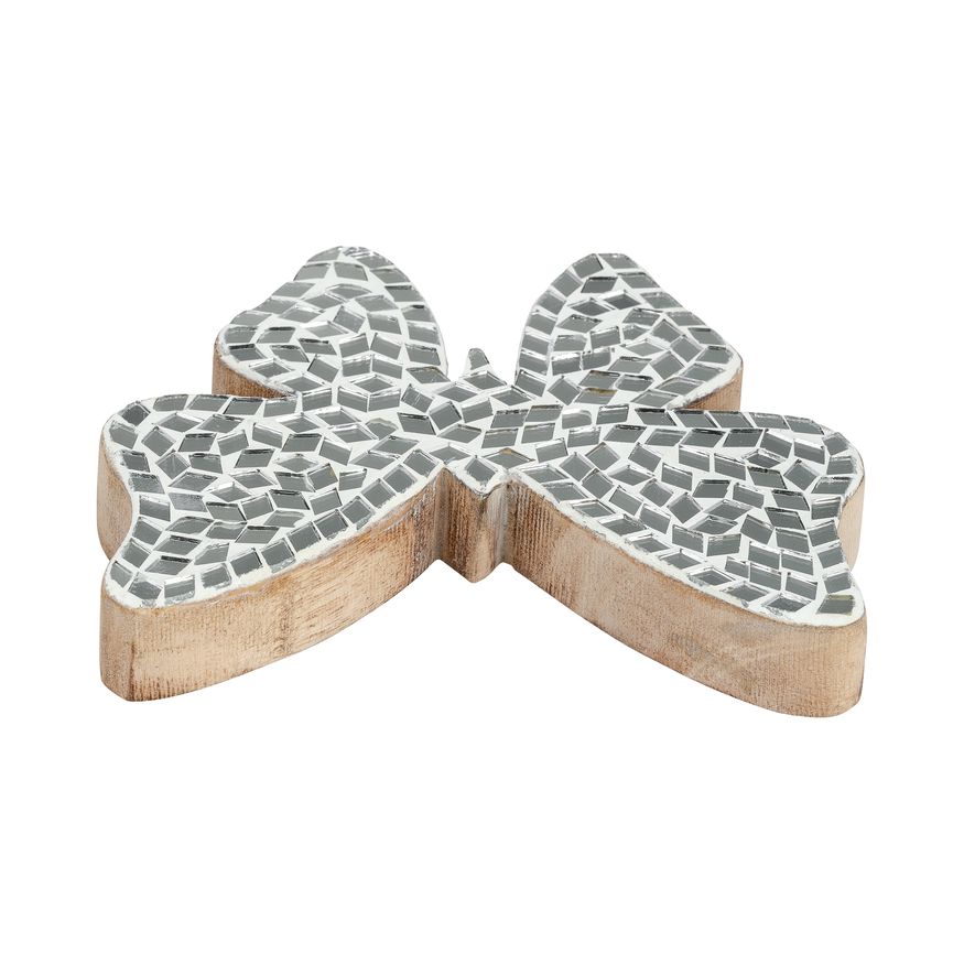 Sagebrook 6" Mosaic Butterfly - White