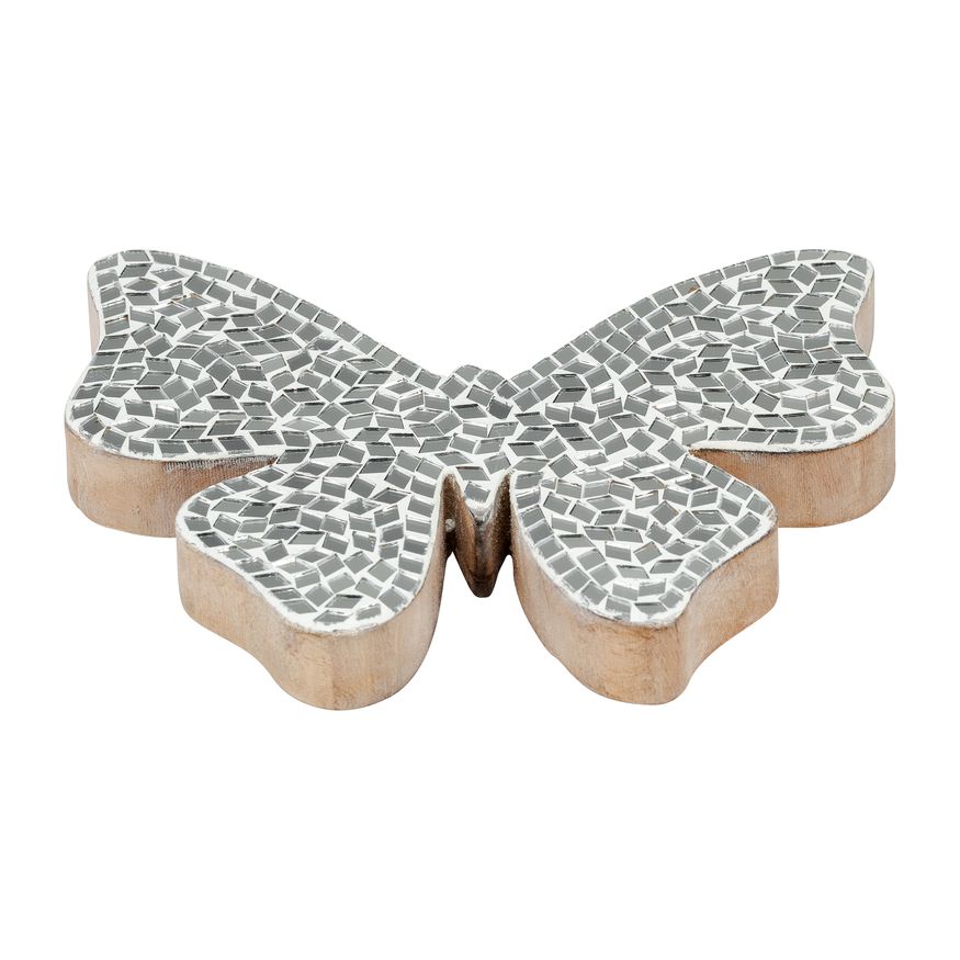 Sagebrook 8" Mosaic Butterfly - White