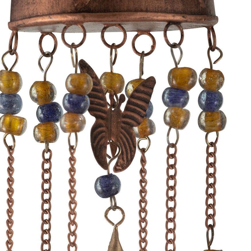 Sagebrook - 38" Metal Birdhouse Chime in Gold