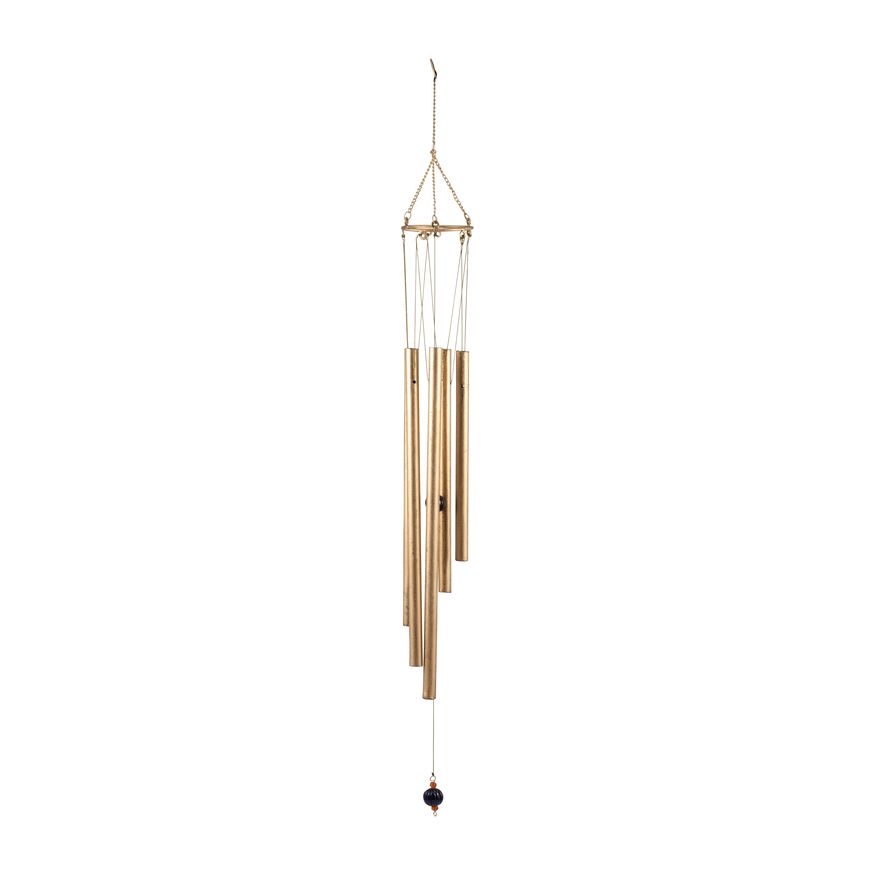 Sagebrook - 43" Metal 5-Pipes Windchime in Antique Gold