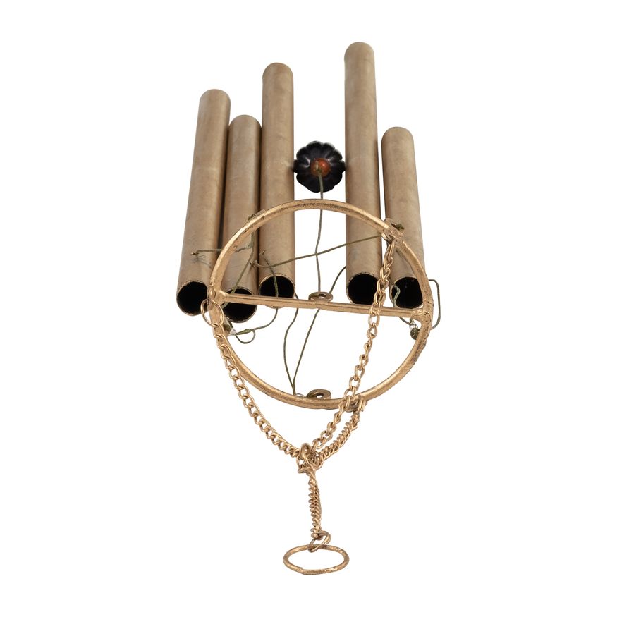 Sagebrook - 43" Metal 5-Pipes Windchime in Antique Gold