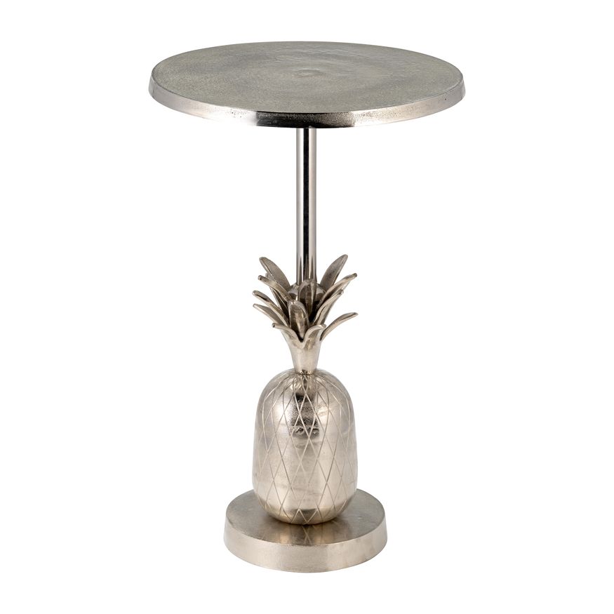 Sagebrook 15"/24" Metal Silver Pineapple Side Table