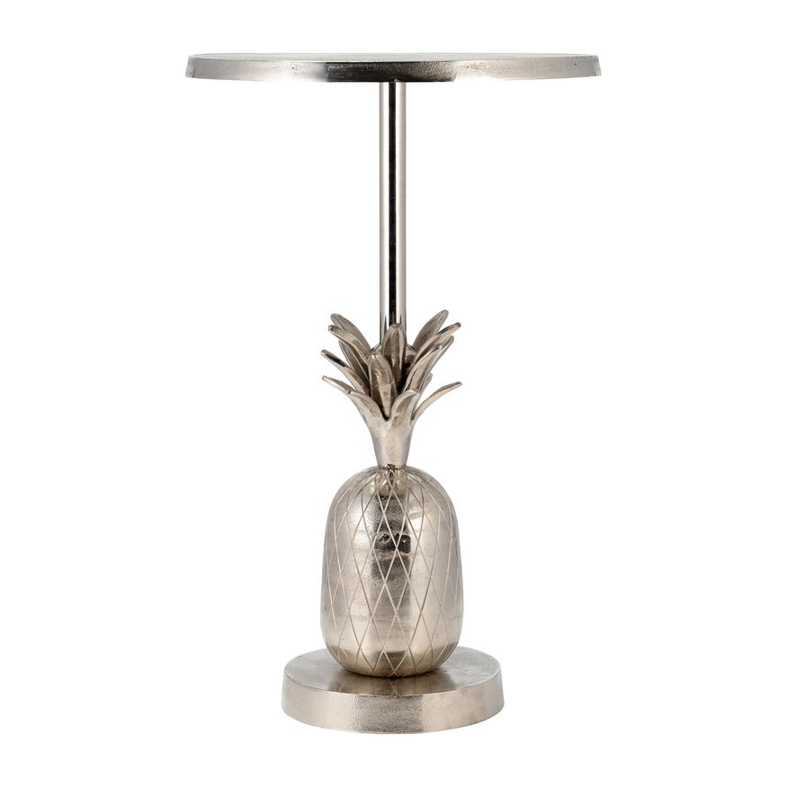 Sagebrook™ 15"/24" Metal Silver Pineapple Side Table - Silver