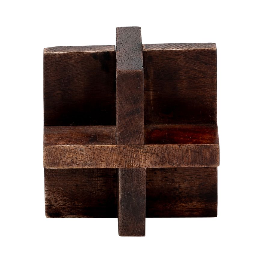 Sagebrook™ 4" Cross Wooden Orb - Brown