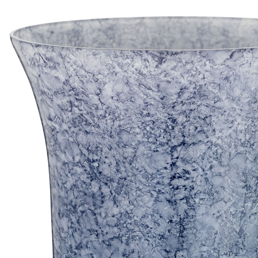 Sagebrook 20" Glass Vase With Metal Base - Blue