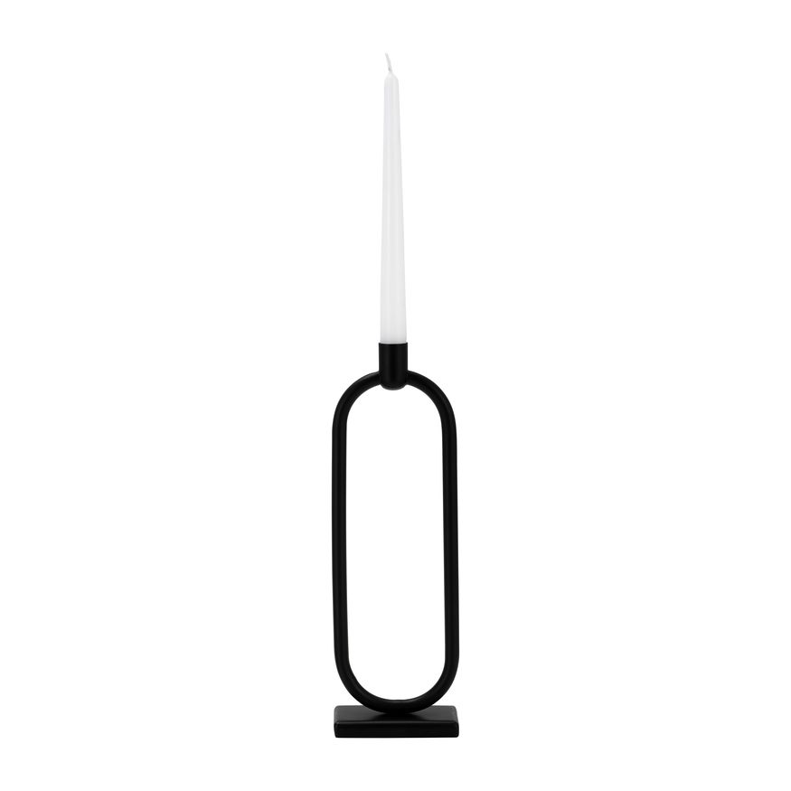 Sagebrook - 13" Metal Oval Taper Candle Holder in Black