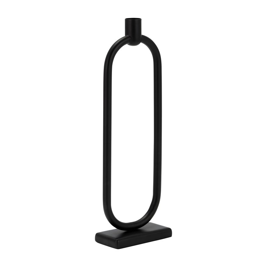 Sagebrook - 13" Metal Oval Taper Candle Holder in Black