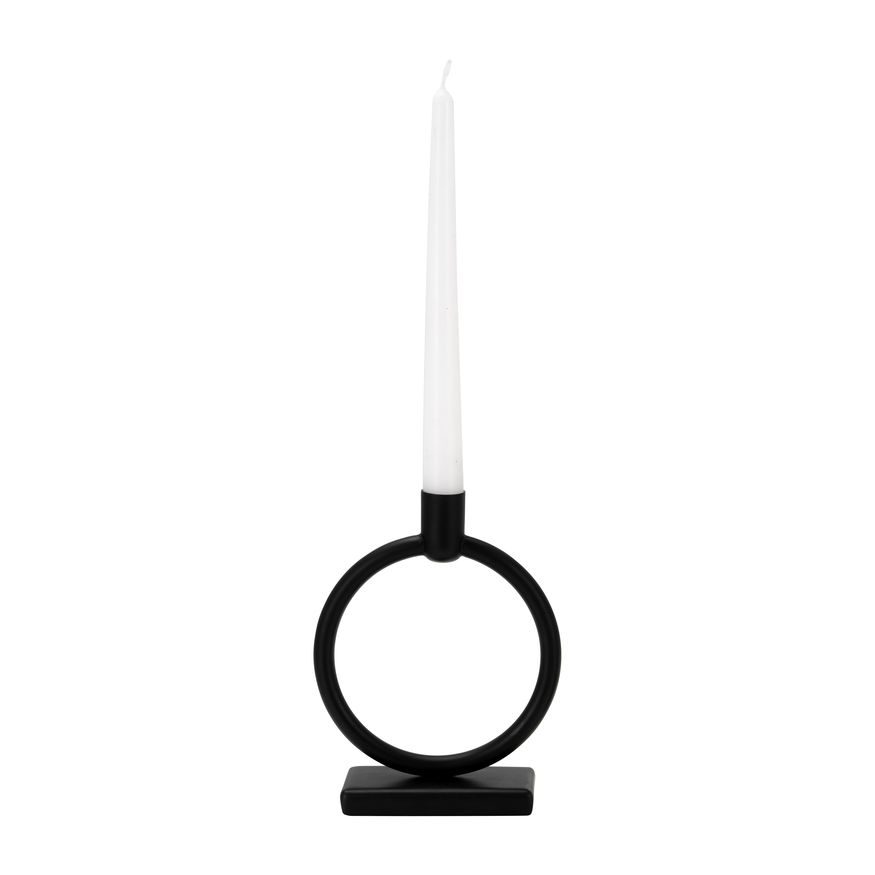 Sagebrook - 7" Metal Circle Taper Candle Holder in Black