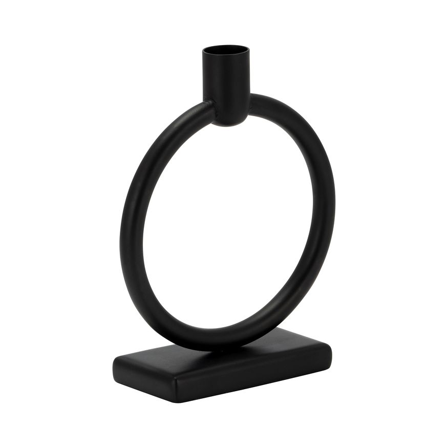 Sagebrook - 7" Metal Circle Taper Candle Holder in Black