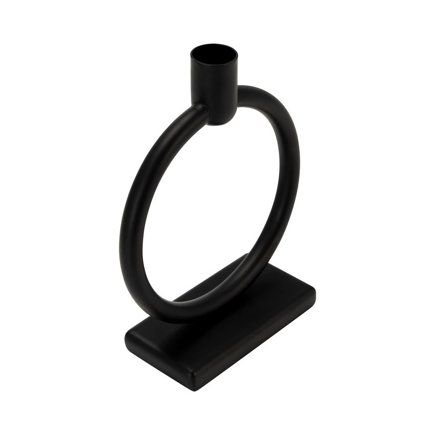 Sagebrook - 7" Metal Circle Taper Candle Holder in Black