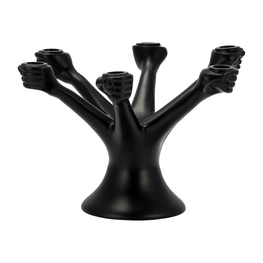 Sagebrook - 13" Metal Hands Holding Taper Candelabra in Black