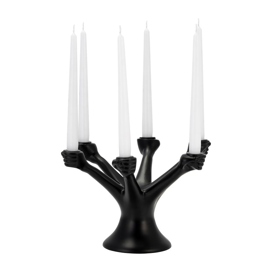 Sagebrook - 13" Metal Hands Holding Taper Candelabra in Black