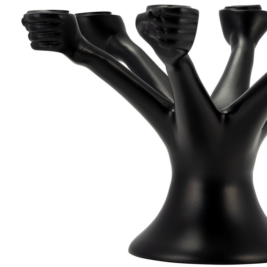 Sagebrook - 13" Metal Hands Holding Taper Candelabra in Black