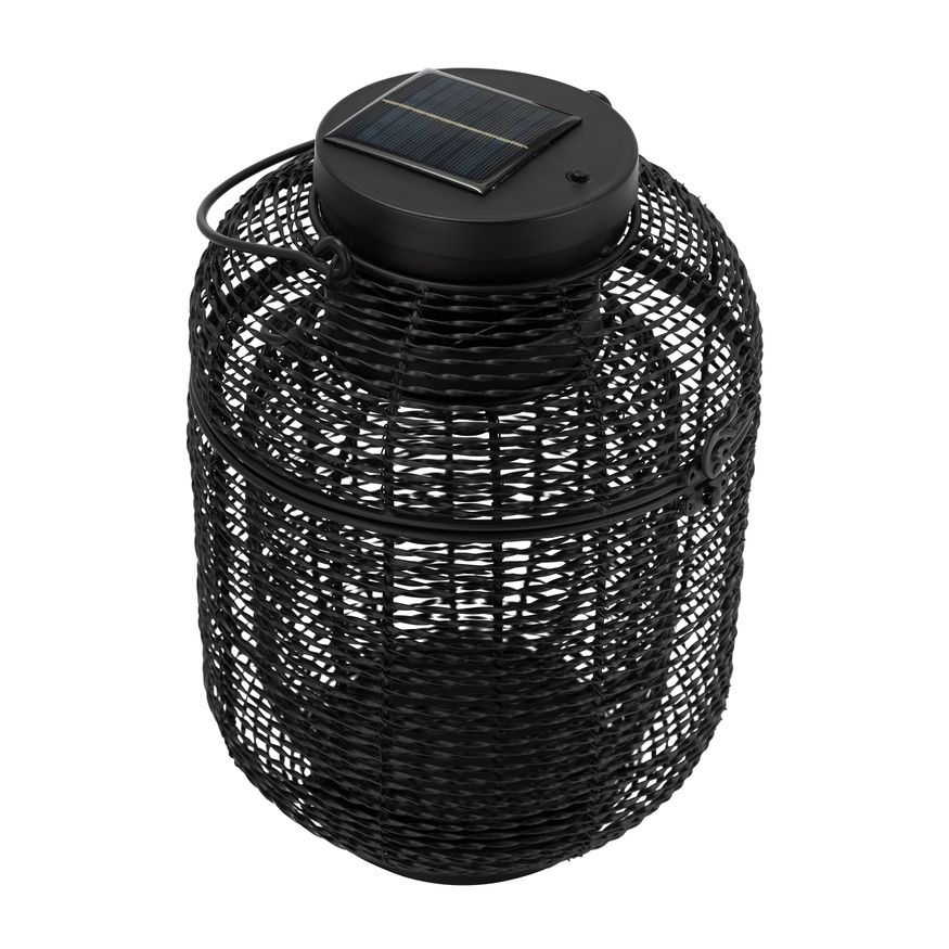 Sagebrook - 9"/15" Metal Round Solar Lanterns (Set of 2) in Black