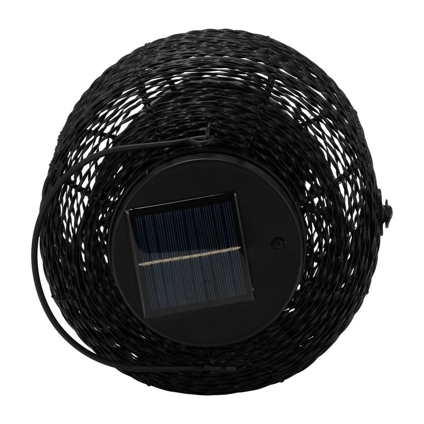 Sagebrook - 9"/15" Metal Round Solar Lanterns (Set of 2) in Black