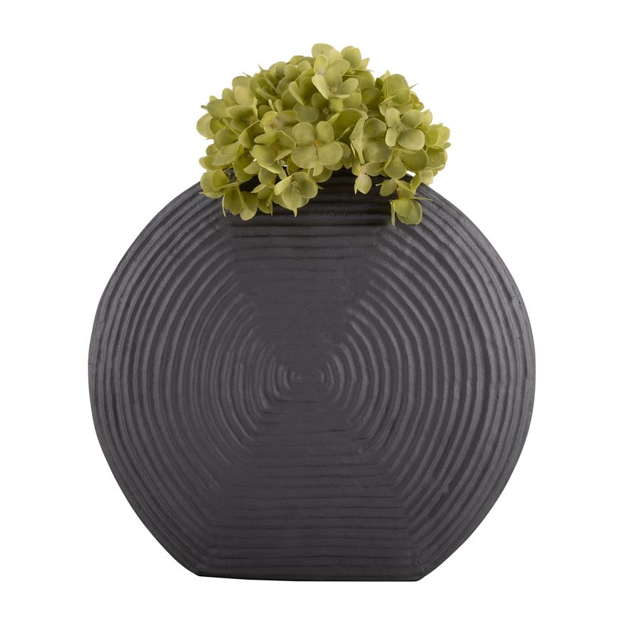 Sagebrook 13" Metal Swirl Pattern Vase - Gray