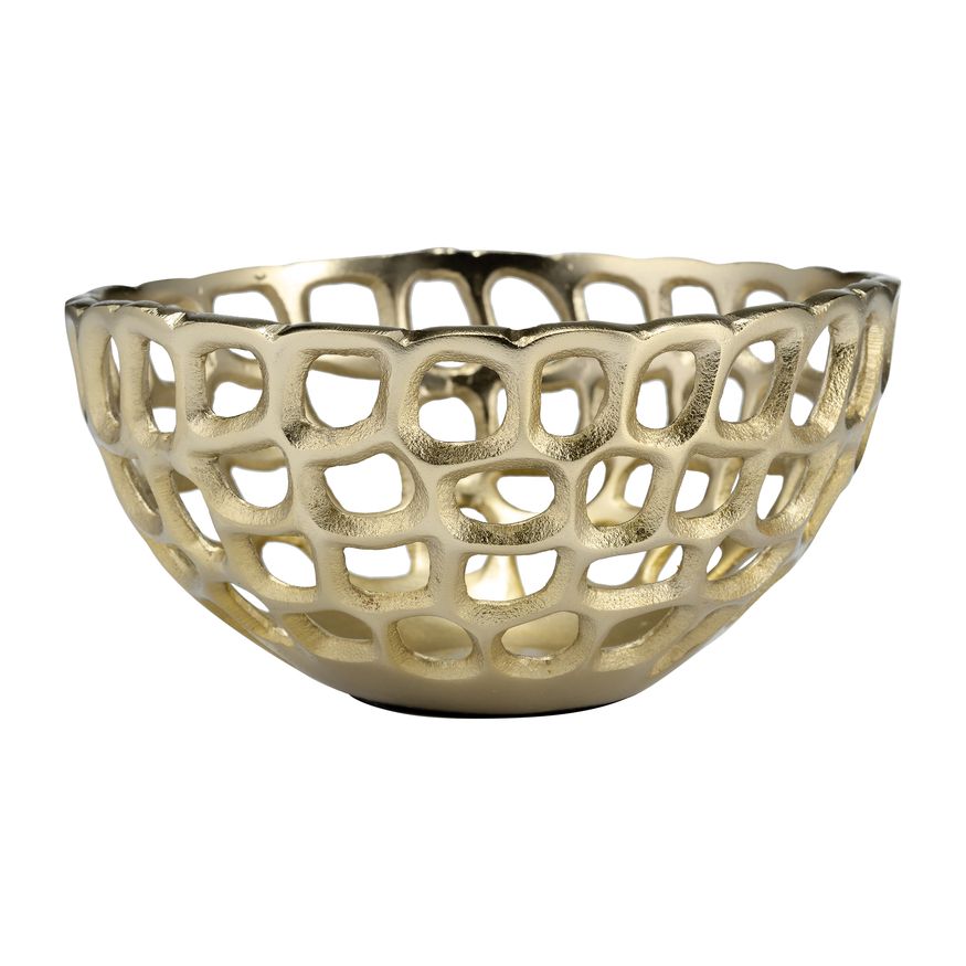 Sagebrook - 9"/10"/12" Metal Pierced Bowls (Set Of 3) in Gold