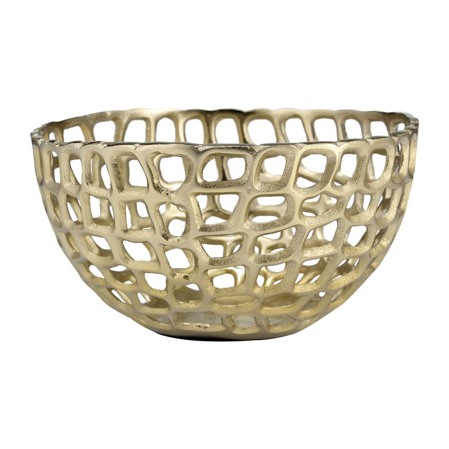 Sagebrook - 9"/10"/12" Metal Pierced Bowls (Set Of 3) in Gold